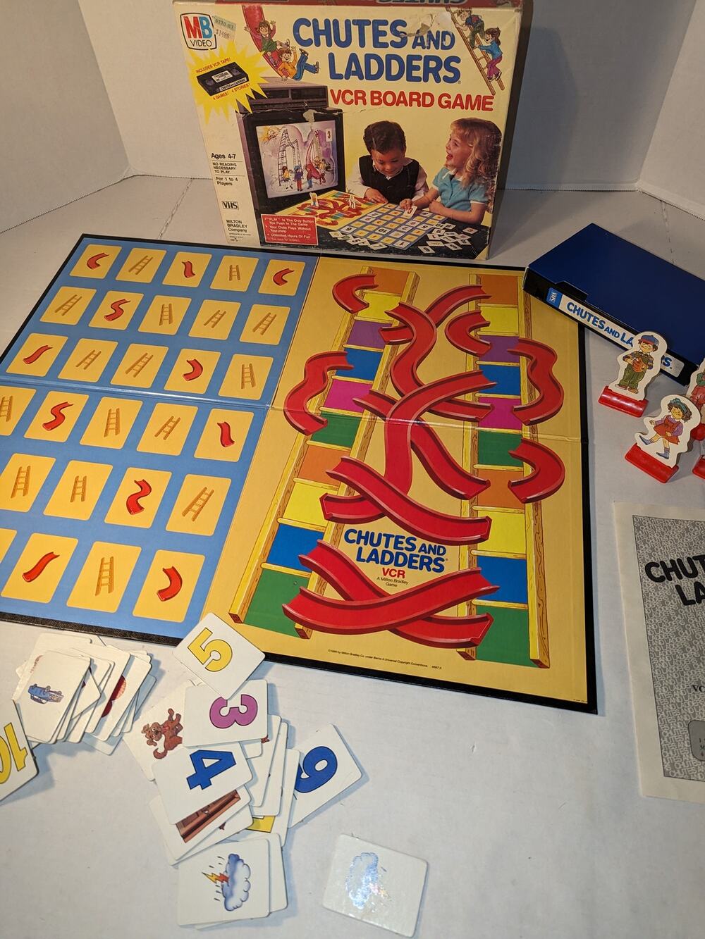 Vintage 1986 Chutes & Ladders VCR Board Game Milton Bradley Complete Rare